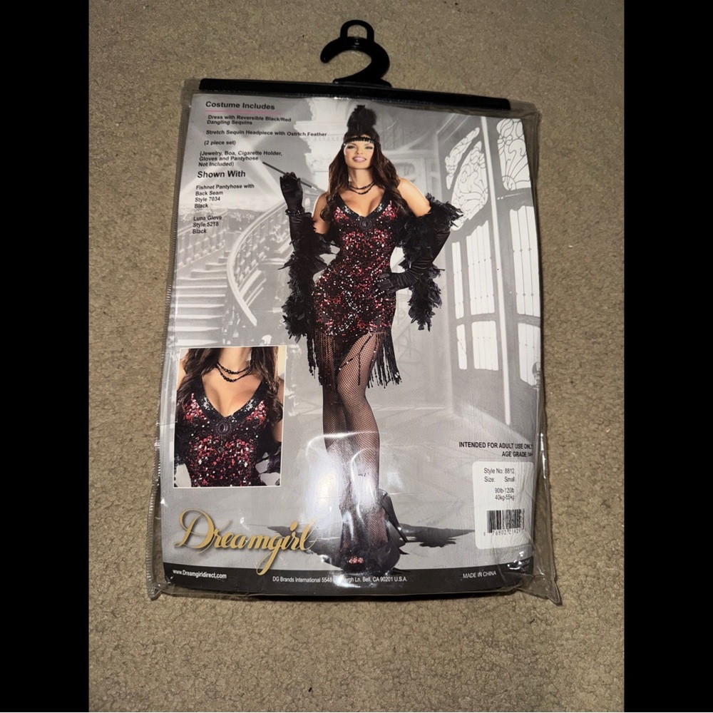 Dreamgirl Flapper Black and Red Sequin Costume